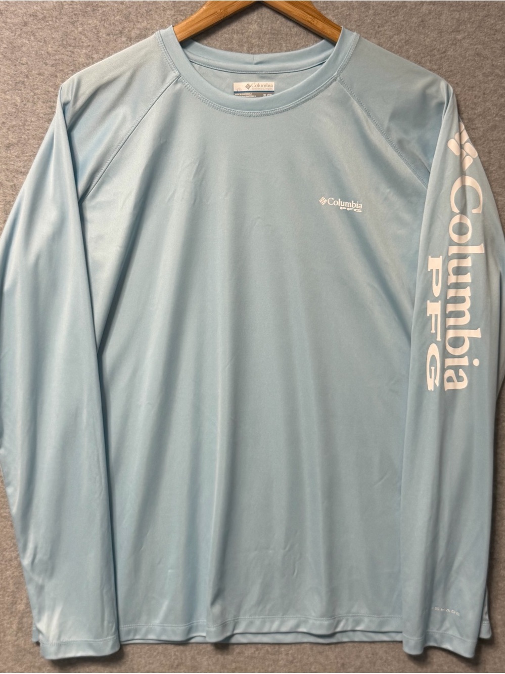 Columbia PFG Tidal Tee Women’s XL Light Blue Long Sleeve Fishing Shirt